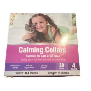 Calming Collar For Cats  Waterproof Design  30 Days Use  4 Pack